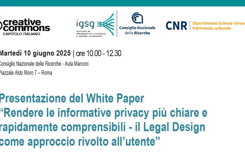 Presentazione del White Paper “Rendere le informative privacy più chiare e rapidamente comprensibili – il Legal Design come approccio rivolto all’utente”